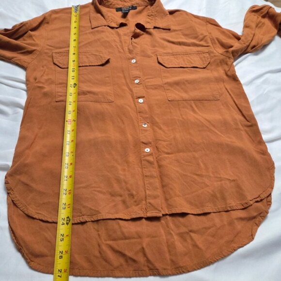Forever 21 Utility Button Down High-Low Tunic Shirt L - Picture 6 of 6